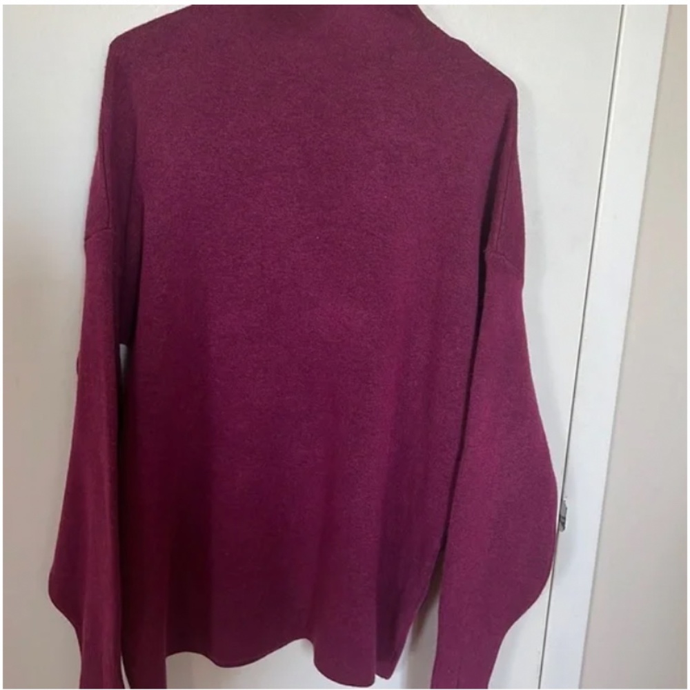 Tahari purple pink mock neck sweater XL